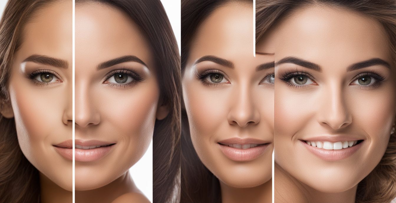 Before and after gallery of rejuvenated skin with a focus on faces