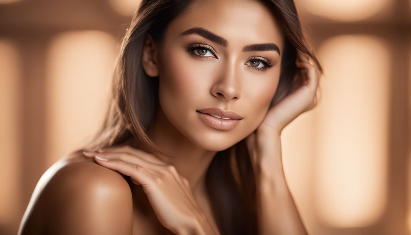 Confident woman with smooth, hair-free chin in modern spa